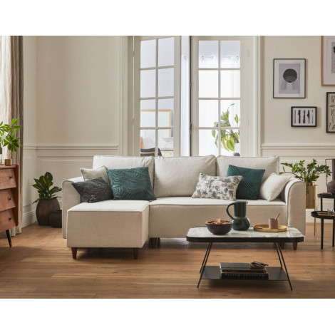 Saphir - canapé d'angle réversible 4 places - convertible - avec coffre - en tissu|Canape|BestMobilier