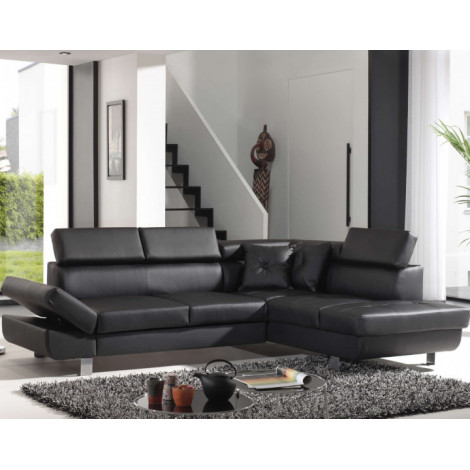 Lisbona - Canapé d'angle convertible - en PU - avec têtières réglables - Droit|Canape|BestMobilier