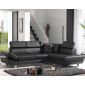 Lisbona - Canapé d'angle convertible - en PU - avec têtières réglables - Droit|Canape|BestMobilier