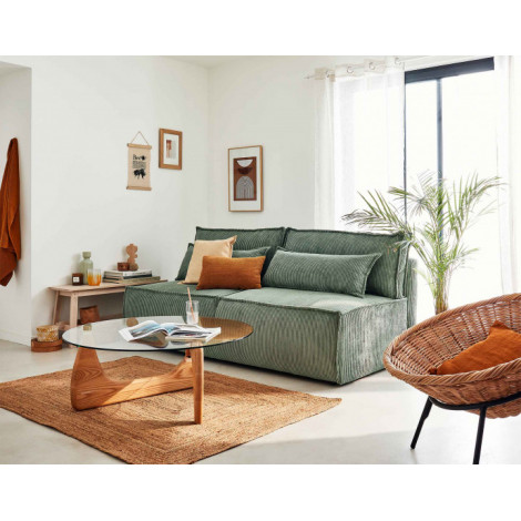 Kiara - canapé 3 places sans accoudoirs - convertible - avec coffre - en velours côtelé|Canape|BestMobilier