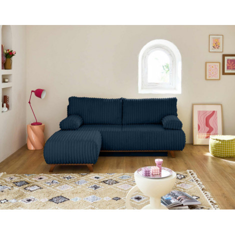 Cristal - canapé 3 places - convertible avec coffre et pouf - en fausse fourrure côtelée|Canape|BestMobilier