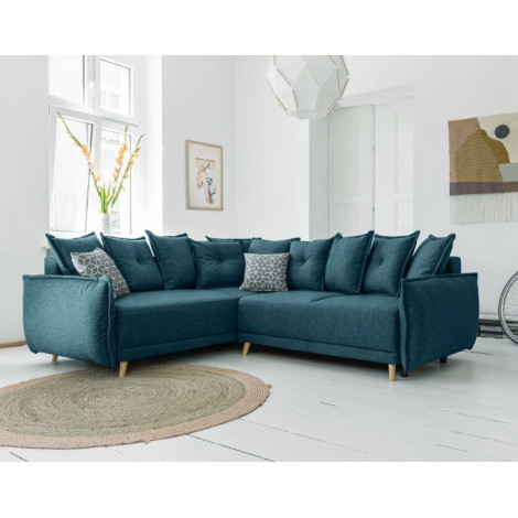 Lena - canapé d'angle convertible - avec coffre - style scandinave - 5 places - gauche|Canape|BestMobilier