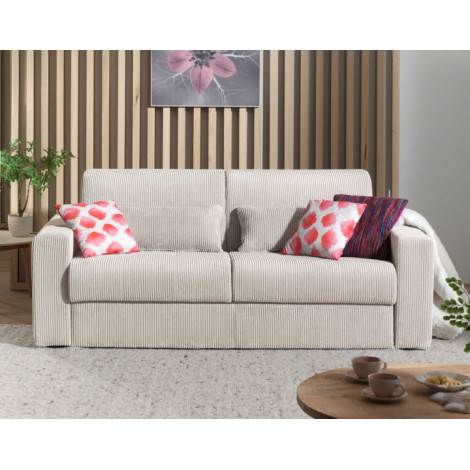 Sacha - canapé 3 places convertible - couchage quotidien - matelas 12 cm - en velours côtelé|Canape|BestMobilier