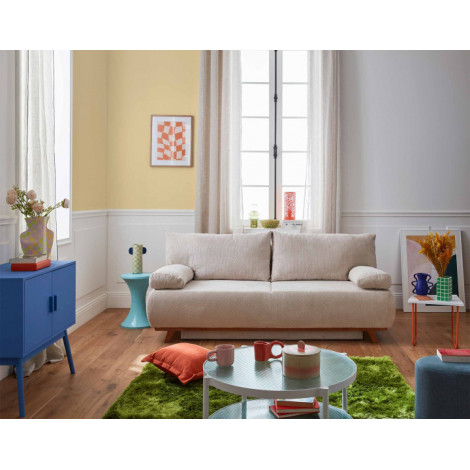 Cristal - canapé 3 places - convertible avec coffre - en velours texturé|Canape|BestMobilier