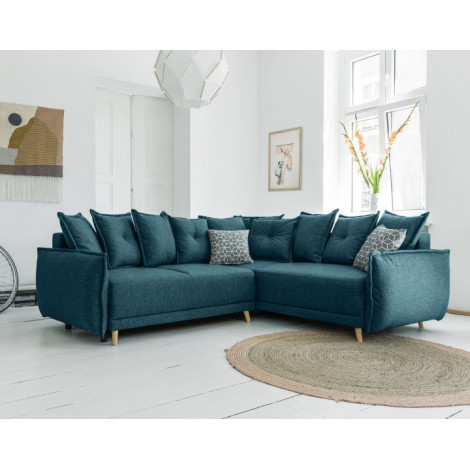 Lena - canapé d'angle convertible - avec coffre - style scandinave - 5 places - droit|Canape|BestMobilier