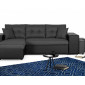 California - Canapé d'angle réversible - convertible avec coffre et étagère de rangement - en simili et tissu|Canape|BestMobilier