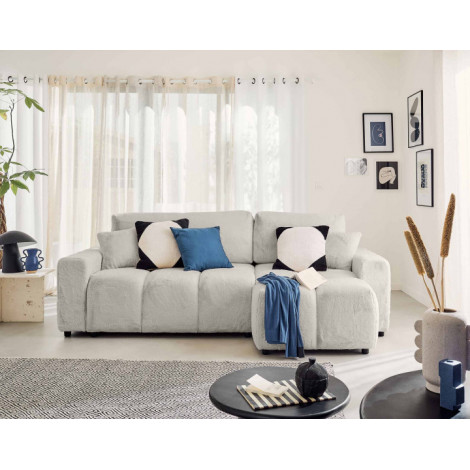 Crocus - canapé d'angle réversible - 4 places - convertible avec coffre - en fausse fourrure|Canape|BestMobilier