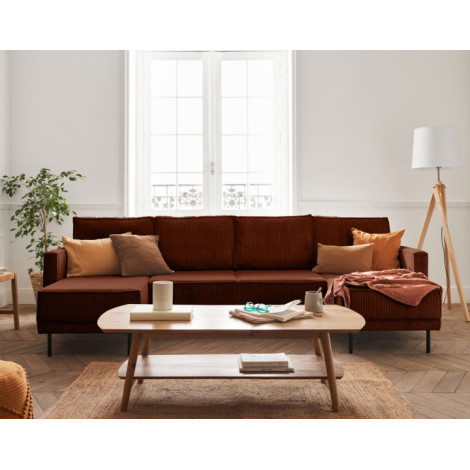Charlie - canapé panoramique en U - 7 places - convertible avec coffre - en velours côtelé|Canape|BestMobilier