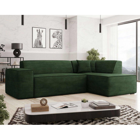 Duchamp - canapé d'angle droit 5 places - en velours côtelé|Canape|BestMobilier