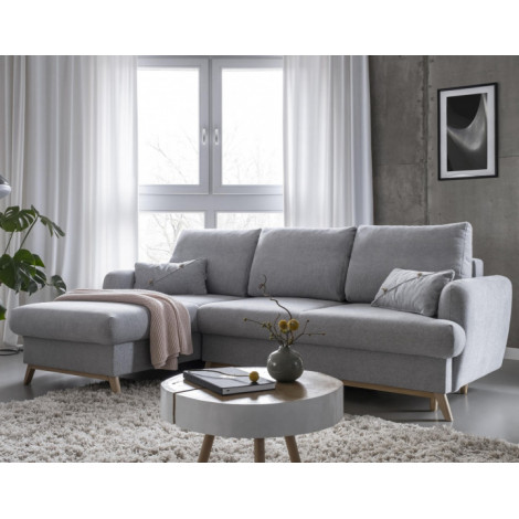 Lagom - canapé d'angle convertible - avec coffre - en tissu - 4 places - gauche|Canape|BestMobilier