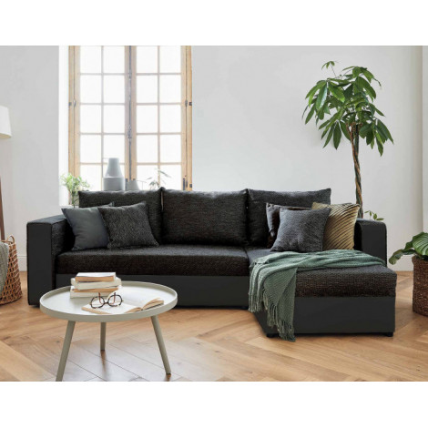 Opale - canapé d'angle réversible 4 places - convertible - avec coffre - en tissu et simili|Canape|BestMobilier