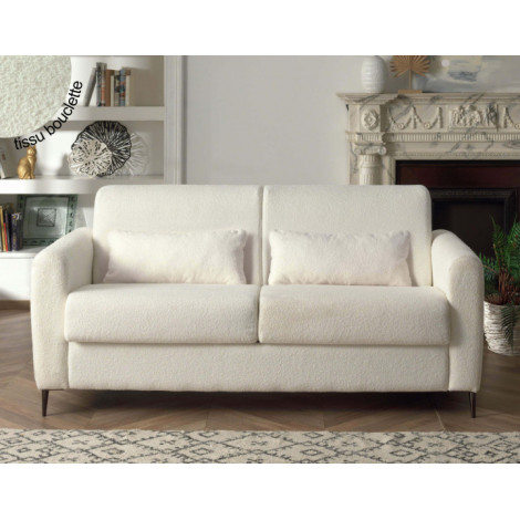 Owen - canapé 3 places convertible - couchage quotidien - matelas 12 cm - en tissu bouclette|Canape|BestMobilier