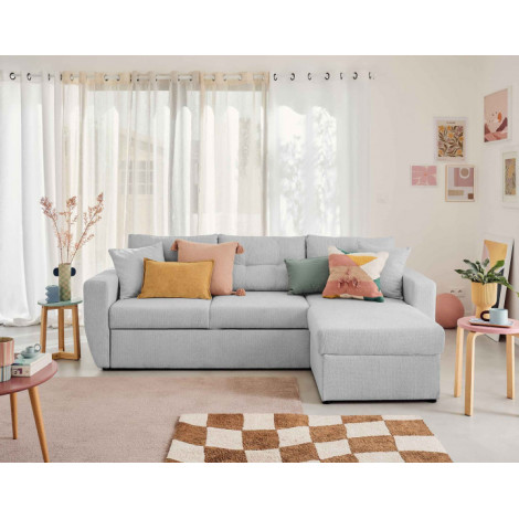 Astoria - canapé d'angle réversible 4 places - convertible avec coffre - en tissu texturé|Canape|BestMobilier