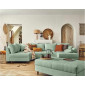 Rune - canapé panoramique d'angle gauche - 7 places - avec pouf d'appoint - en tissu bouclette|Canape|BestMobilier