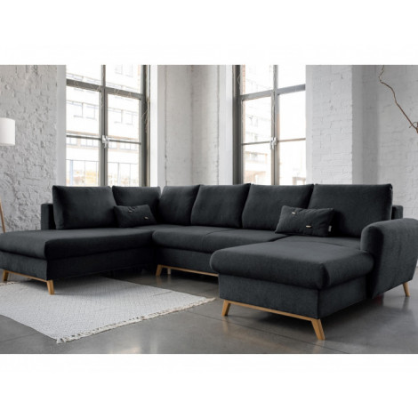 Lagom - canapé d'angle panoramique - convertible - avec coffre - en tissu - 7 places - gauche|Canape|BestMobilier