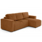 Livy - canapé d'angle réversible 4 places convertible avec coffre en velours côtelé grosses côtes|Canape|BestMobilier
