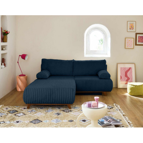 Cristal - canapé 3 places - convertible avec coffre et grand pouf - en fausse fourrure côtelée|Canape|BestMobilier