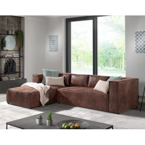 Stella - canapé d'angle - 4 places - style industriel - gauche|Canape|BestMobilier
