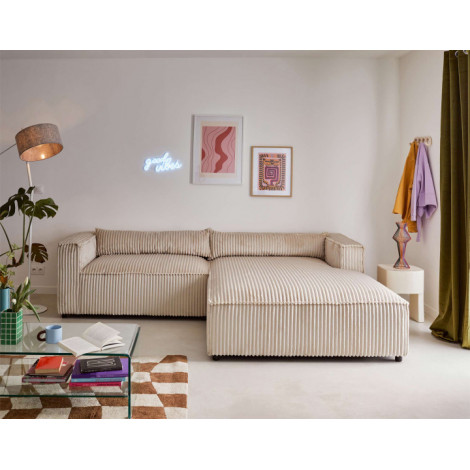 Ela - canapé d'angle droit - 4 places - en velours côtelé grosses côtes|Canape|BestMobilier