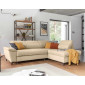Clever - canapé d'angle droit - 5 places - convertible avec coffre et têtières - en tissu|Canape|BestMobilier