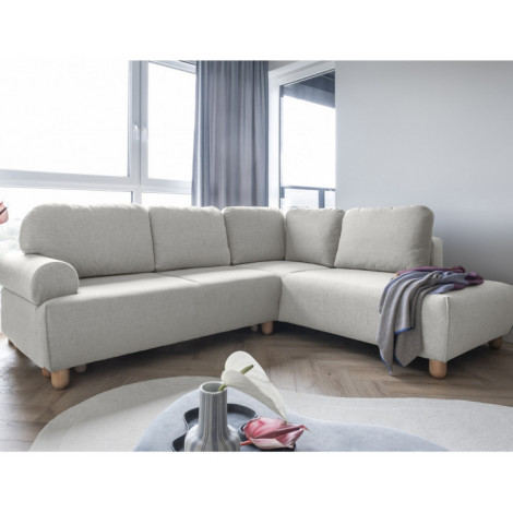 Olli - canapé d'angle droit - convertible - avec coffre - 5 places - en tissu|Canape|BestMobilier