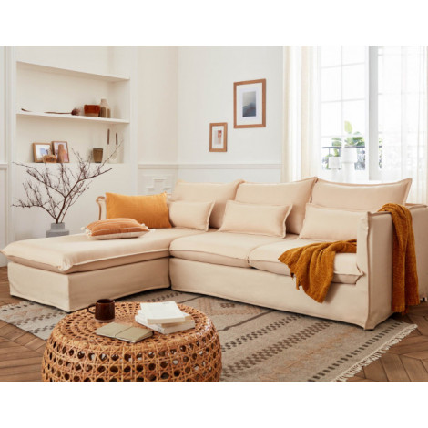 Adriann - canapé d'angle gauche fixe - 4 places - en tissu déhoussable|Canape|BestMobilier