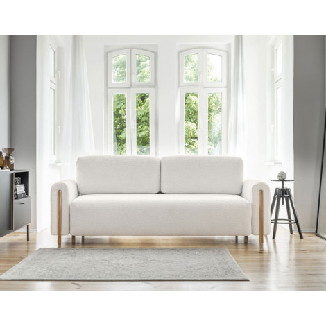Glendale - canapé droit 3 places - convertible avec coffre - en tissu bouclette|Canape|BestMobilier