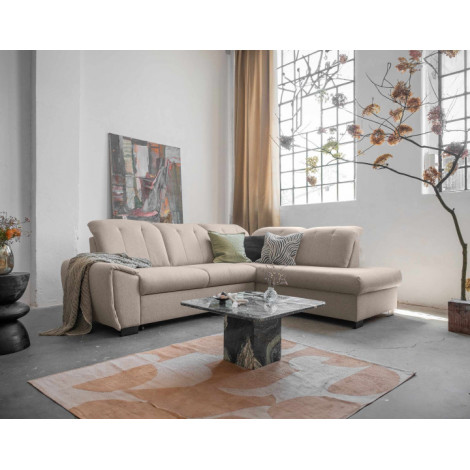 Paul - canapé d'angle droit - 5 places - convertible avec coffre et têtières - en tissu|Canape|BestMobilier