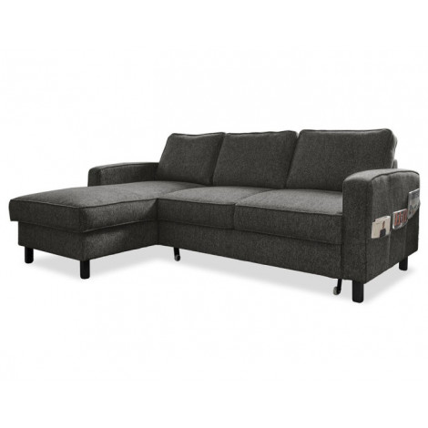Molly - Canapé d'angle gauche 4 places convertible avec coffre en tissu|Canape|BestMobilier