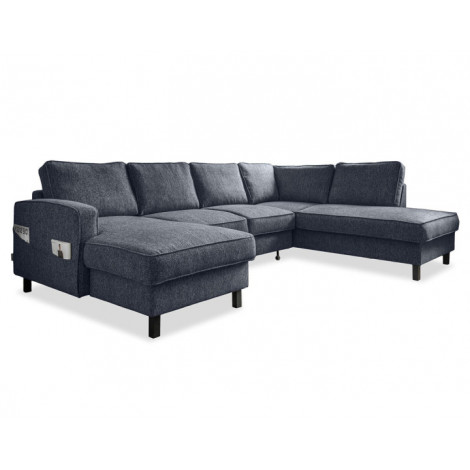 Molly - Canapé panoramique d'angle droit 7 places convertible avec coffre en tissu|Canape|BestMobilier