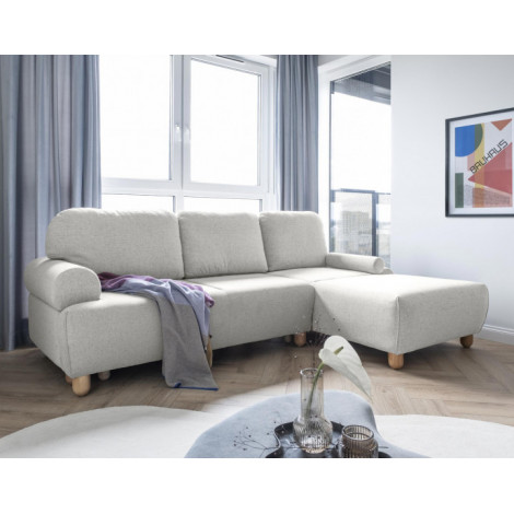 Olli - canapé d'angle droit - convertible - avec coffre - 4 places - en tissu|Canape|BestMobilier