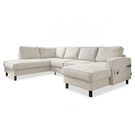 Molly - Canapé panoramique d'angle gauche 7 places convertible avec coffre en tissu|Canape|BestMobilier