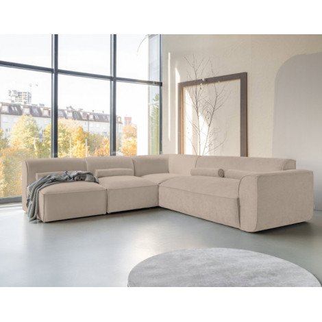 Felix - canapé modulable d'angle gauche 5 places en tissu texturé|Canape|BestMobilier