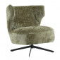 Fauteuil rotatif 360° en microfibre vert kaki et pieds métal – FRANCESCA|Fauteuil / Chauffeuse|Meuble et moi