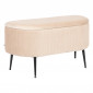 Banc Coffre en Velours "Solaro" 100cm Beige|Banquettes / Bancs / Poufs|Paris Prix