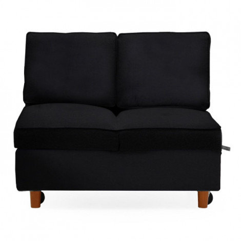 Banquette 2 Places Convertible Velours "Théo" 107cm Noir|Canape|Paris Prix