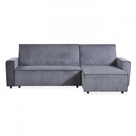 Canapé d'Angle Convertible Velours "Pascal" 250cm Gris Foncé|Canape|Paris Prix