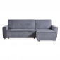 Canapé d'Angle Convertible Velours "Pascal" 250cm Gris Foncé|Canape|Paris Prix
