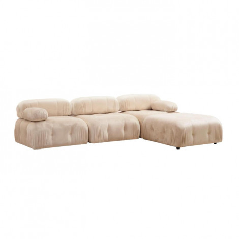 Canapé d'Angle Modulable en Velours "Sherwood" 291cm Beige|Canape|Paris Prix