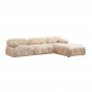 Canapé d'Angle Modulable en Velours "Sherwood" 291cm Beige|Canape|Paris Prix