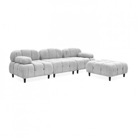 Canapé d'Angle Modulable en Tissu "Sherwood" 291cm Gris Clair|Canape|Paris Prix