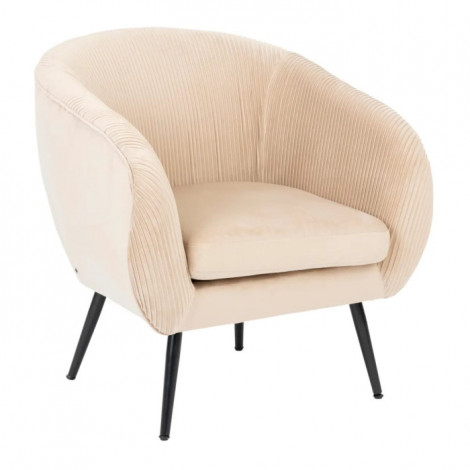 Fauteuil Design en Velours "Solaro" 78cm Beige|Fauteuil / Chauffeuse|Paris Prix
