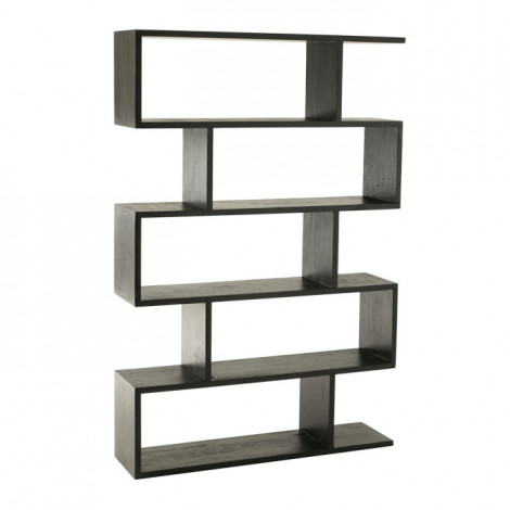 Bibliothèque en Bois "Lattes Verticales" 180cm Noir|Bibliothèque|Paris Prix