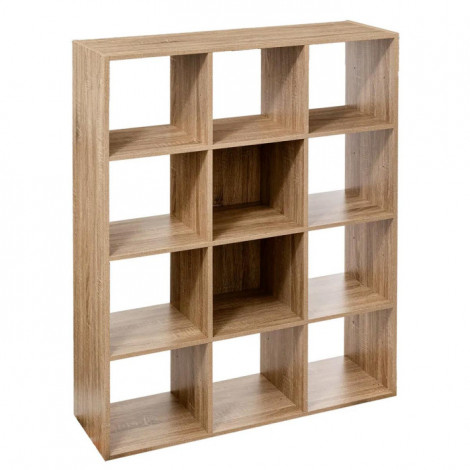 Étagère 12 Cases "Mix N'Modul" 135cm Naturel|Bibliothèque|Paris Prix