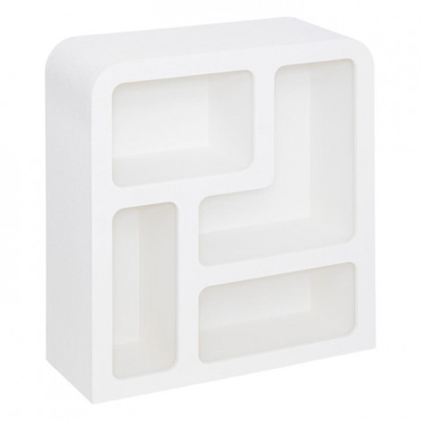 Étagère 4 Niches Design "Soleya" 85cm Blanc|Bibliothèque|Paris Prix