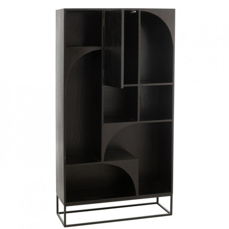 Étagère Design en Bois "Mode" 168cm Noir|Bibliothèque|Paris Prix