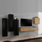 Ensemble Meuble TV "Switch Lamel III" 330cm Naturel & Noir|Meuble TV|Paris Prix