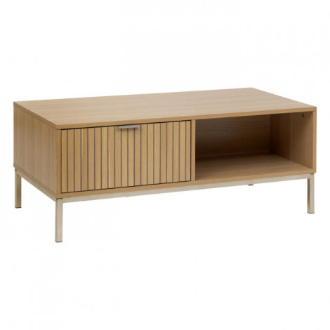 Table Basse Avec Tiroir "Tasso" 100cm Naturel|Table Basse|Paris Prix