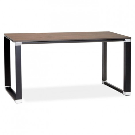 Bureau Design en Bois & Métal "Lumio" 140cm Noyer|Bureau|Paris Prix