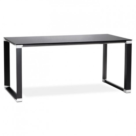 Bureau Design en Verre "Hovik" 140cm Noir|Bureau|Paris Prix